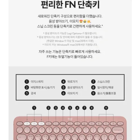 로지텍 무선 텐키리스 키보드 사진4